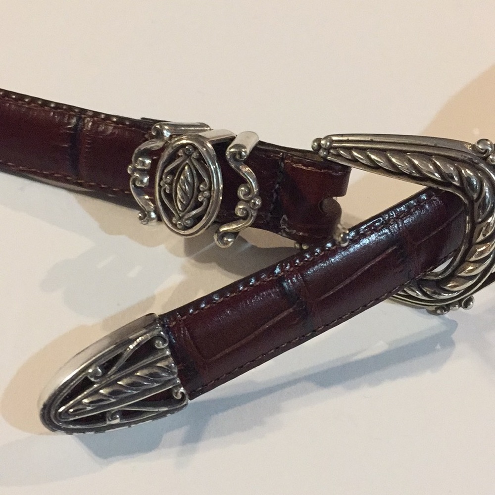 Brighton croc embossed leather belt